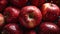 Fresh red apples, closeup photography wallpaper, seamless background, Horizontal format 16:9