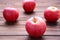 Fresh red apples on wooden background.Tasty apples on brown table