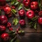 fresh red apples on an wooden ground