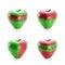 Fresh red and green apple