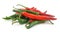 Fresh red and green cayenne pepper