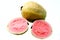 Fresh Red guava on white background