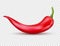 Fresh red hot chili pepper. Kitchen organic vector spicy taste chili mexican pepper