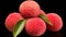 Fresh red litchi, lichee, lychee. Litchi chinensis background.