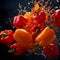 Fresh red and orange paprika art photography