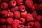 Fresh red raspberries background.