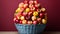 Fresh, ripe apples in a basket, nature healthy, vibrant snack generated by AI