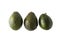 Fresh ripe avocados on white background. Healthy food ingredient