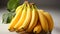 Fresh, ripe bananas a healthy, vibrant snack from nature generated by AI