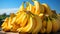 Fresh, ripe bananas nature healthy, vibrant, tropical snack generated by AI