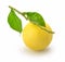 Fresh ripe bergamot orange fruit with leaves