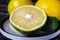 Fresh ripe bergamot orange fruits, fragrant citrus used in earl grey tea, medicine and spa treatments