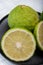 Fresh ripe bergamot orange fruits, fragrant citrus used in earl grey tea, medicine and spa treatments