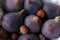 Fresh ripe figs with hazelnuts, closeup