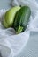 Fresh ripe garden zucchini. Raw organic vegetables