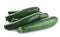 Fresh ripe green zucchinis isolated