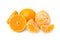 Fresh ripe juicy tangerines on white background