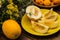 Fresh and ripe melon. Wooden background. Top view. Close-up