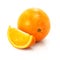 Fresh ripe orange fruit isolated on the white