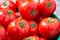 Fresh, Ripe Organic Tomatoes in Large Bowl
