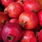 Fresh ripe pomegranates t outdoor farmers market.