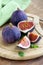 Fresh ripe purple figs