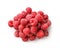 Fresh ripe red raspberries pile