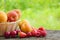 Fresh Ripe Sweet Fruits on the Wooden Table