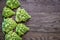 Fresh romanesco broccoli on the wooden board