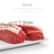 Fresh rump steaks with thymine twig isolated