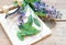 Fresh sage leaves on wooden cutting board