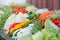 Fresh Salad bar counter vegetable on table