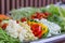 Fresh Salad bar counter vegetable on table