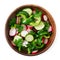 Fresh salad of cucumbers, radishes, green peppers and parsley