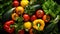 Fresh Salad Ingredients on wooden table