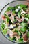 Fresh salad with lamb lettuce, avocado and prosciutto