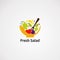 Fresh salad logo vector, icon, element, and template for business