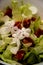 Fresh salade with lettuce, tomatoe and jasmin flowers