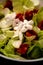 Fresh salade with lettuce, tomatoe and jasmin flowers