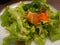 Fresh Salmon vegetable salad on plate