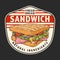 Fresh sandwich colorful vintage label