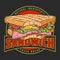 Fresh sandwich colorful vintage logotype