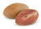 Fresh sapodilla plum with cut on white