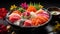 fresh sashimi and chirashizushi,
