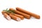 Fresh sausage isolated over white background.
