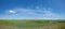 Fresh scenery countryside with fields natural and clear sky back