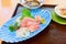 Fresh Sea Bass Sashimi on Plate