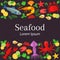 Fresh seafood background, vector