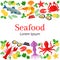 Fresh seafood background, vector