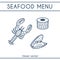 Fresh Seafood Vector Icons Set